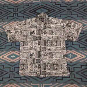 Vintage Harley Davidson Tori Richard Shirt Adult Large Hawaiian USA Button Mens